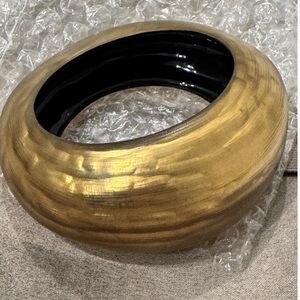 Alexis Bittar Puffy Lucite Tapered Bangle Bracelet Burnt Gold Small/Medium New